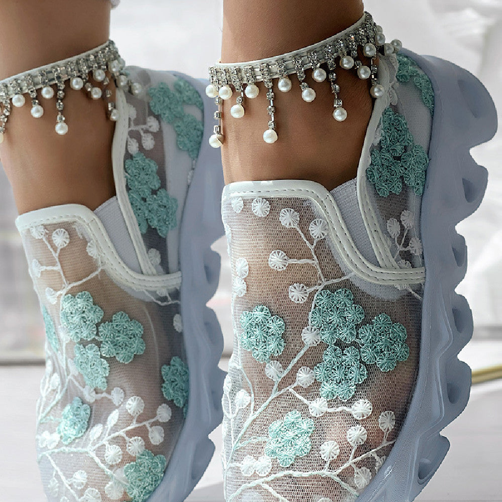ZAPATILLAS LÉONIE™ CON ENCAJE FLORAL EDICIÓN CHIC