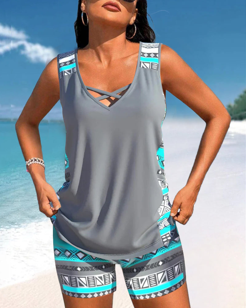 Sylvia | Tankini con Estampado Geométrico
