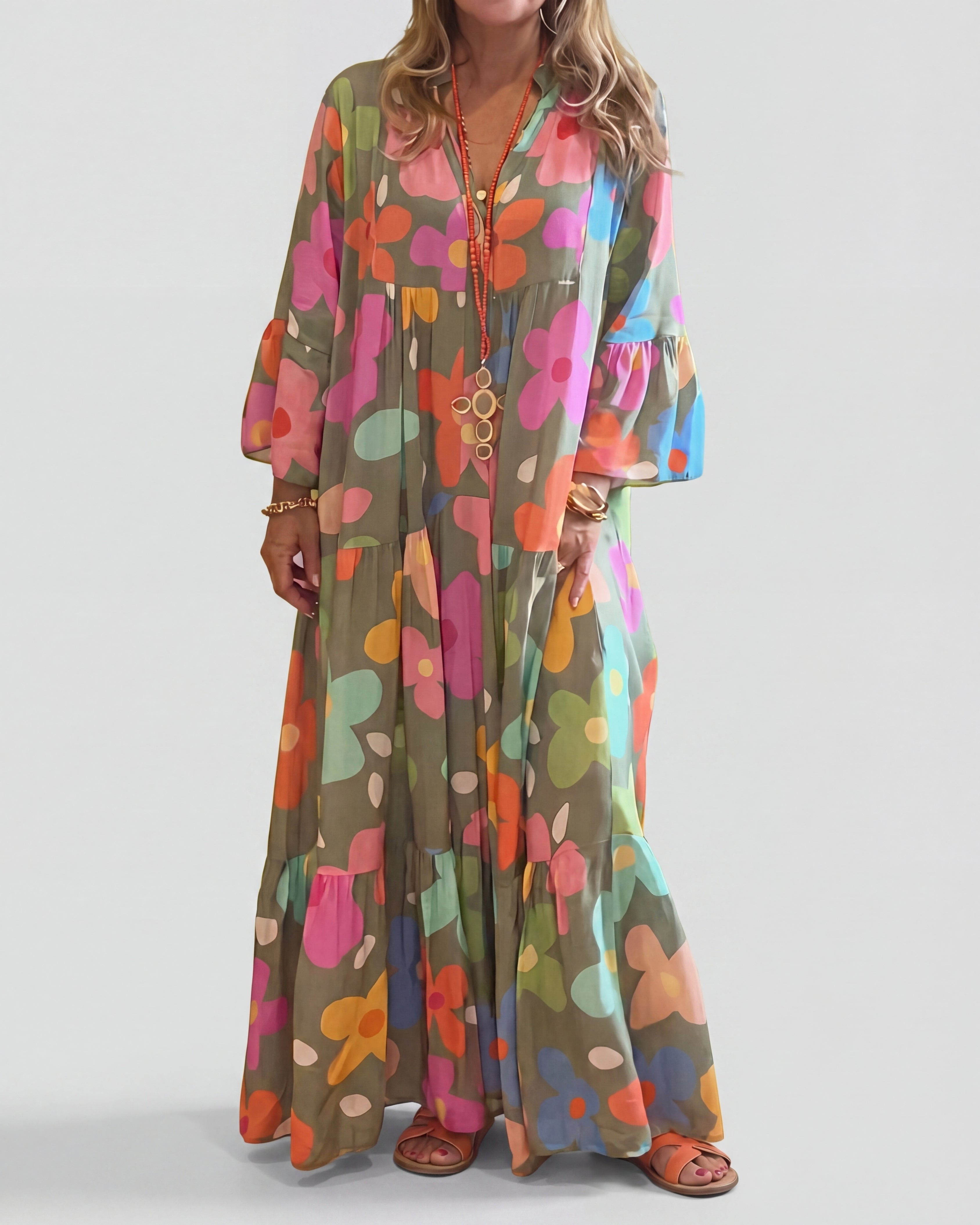 Sueño Floral | Vestido Maxi de Corte Relajado