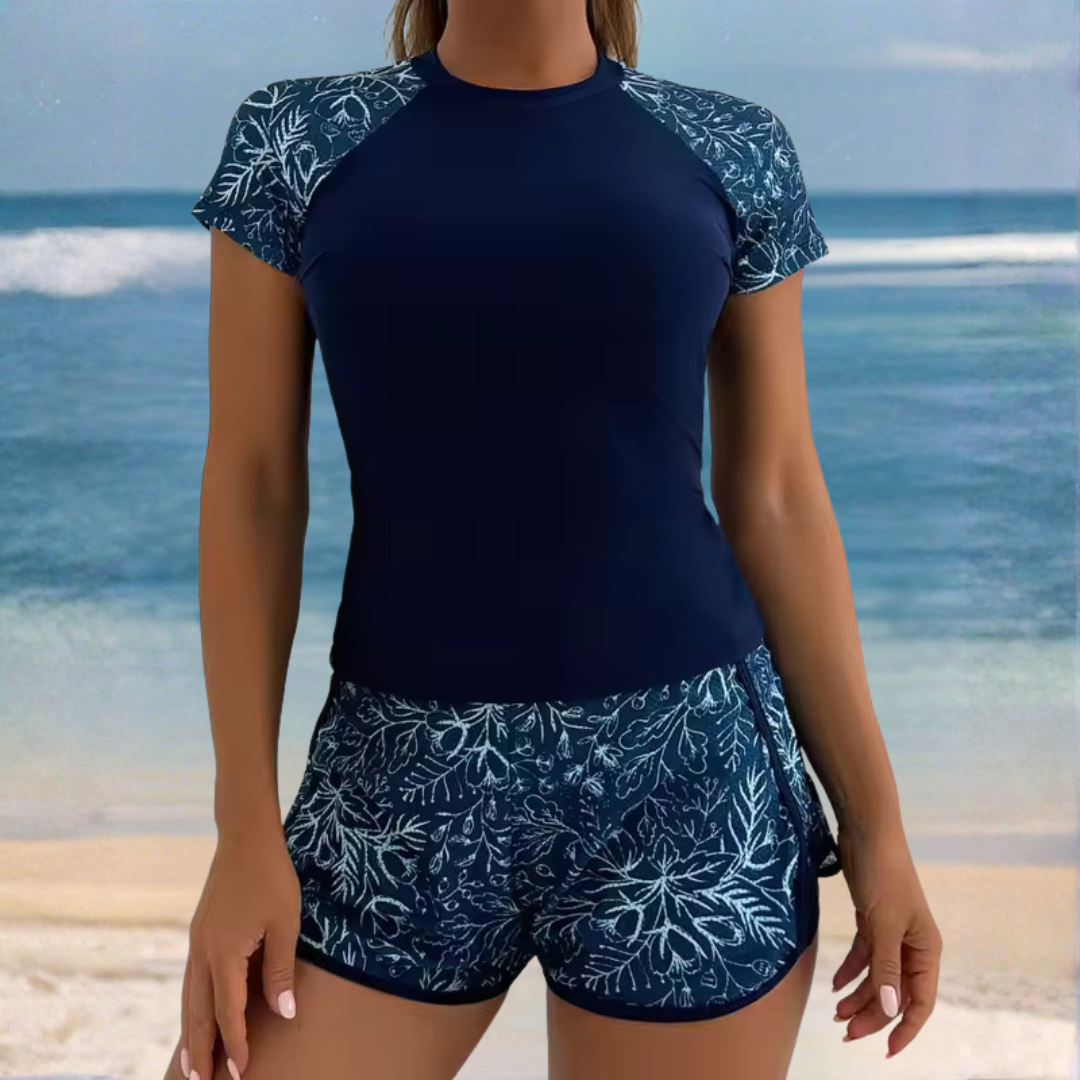 Viviana | Conjunto de Bañador de Dos Piezas de Manga Corta