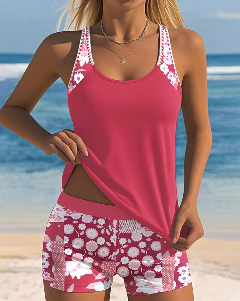 Colette | Top de baño con conjunto de boxer impreso