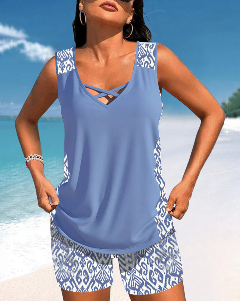 Sylvia | Tankini con Estampado Geométrico