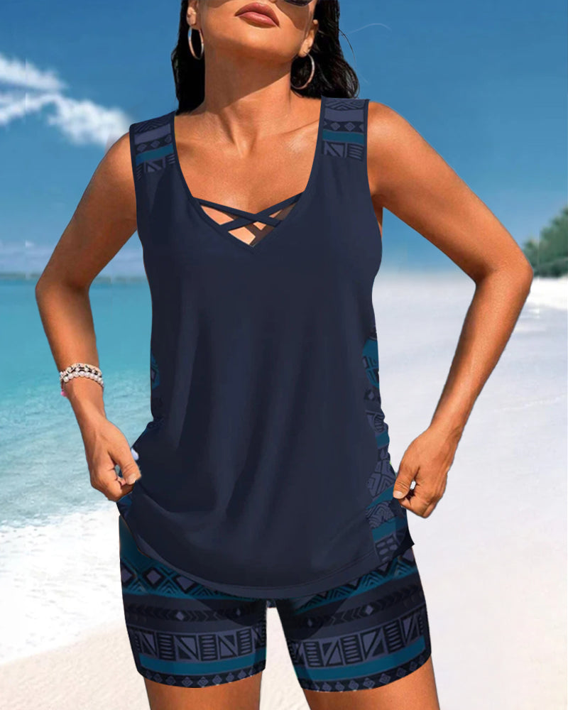 Sylvia | Tankini con Estampado Geométrico