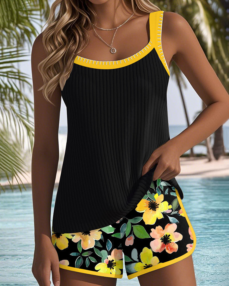 Maren | Conjunto de Tankini con Boxer Floral