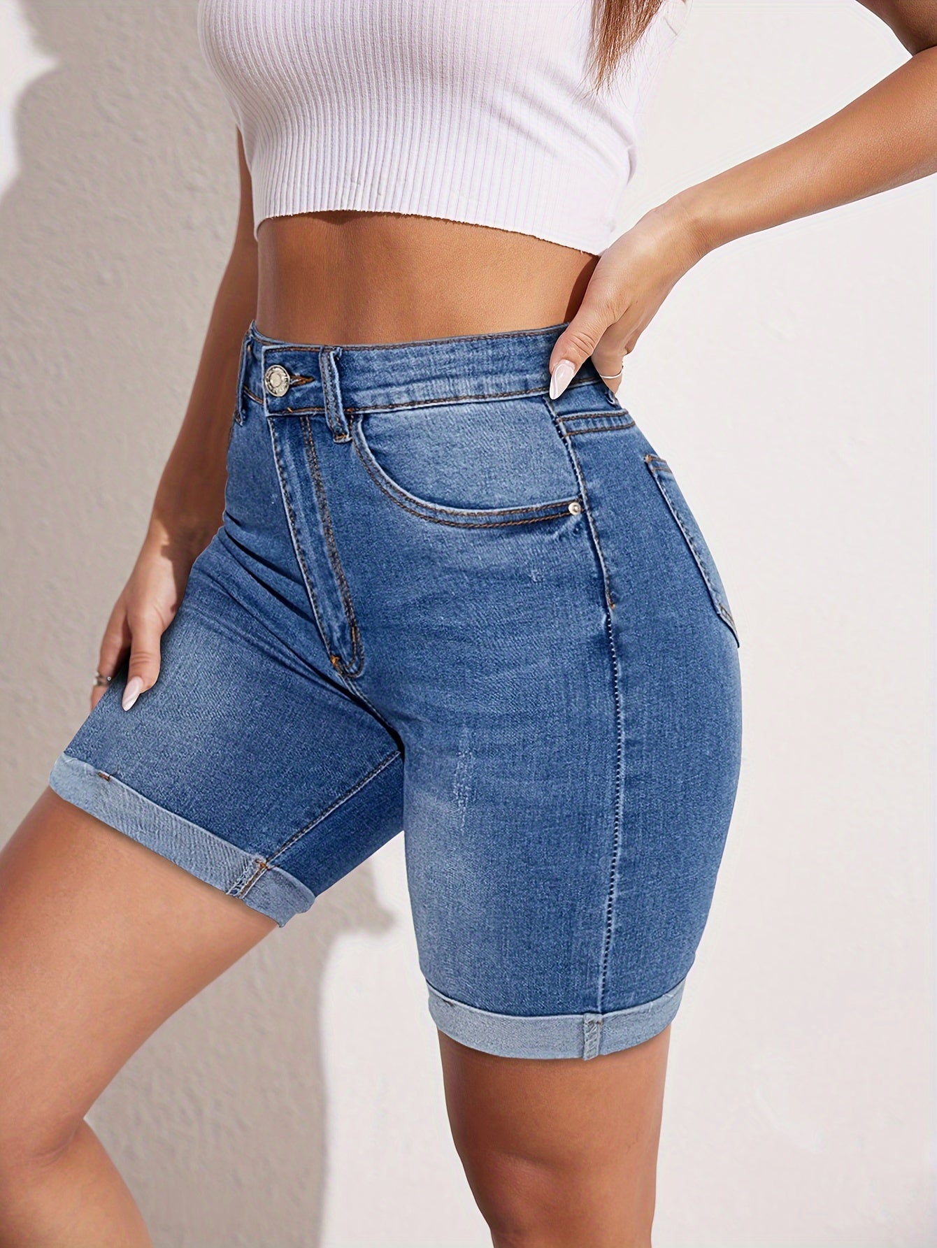 RAPHAELLE™ - Pantalón Corto de Jean Bermuda Ajustado