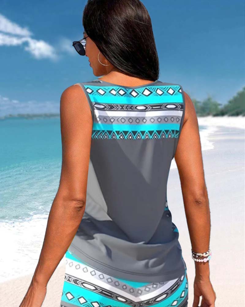Sylvia | Tankini con Estampado Geométrico