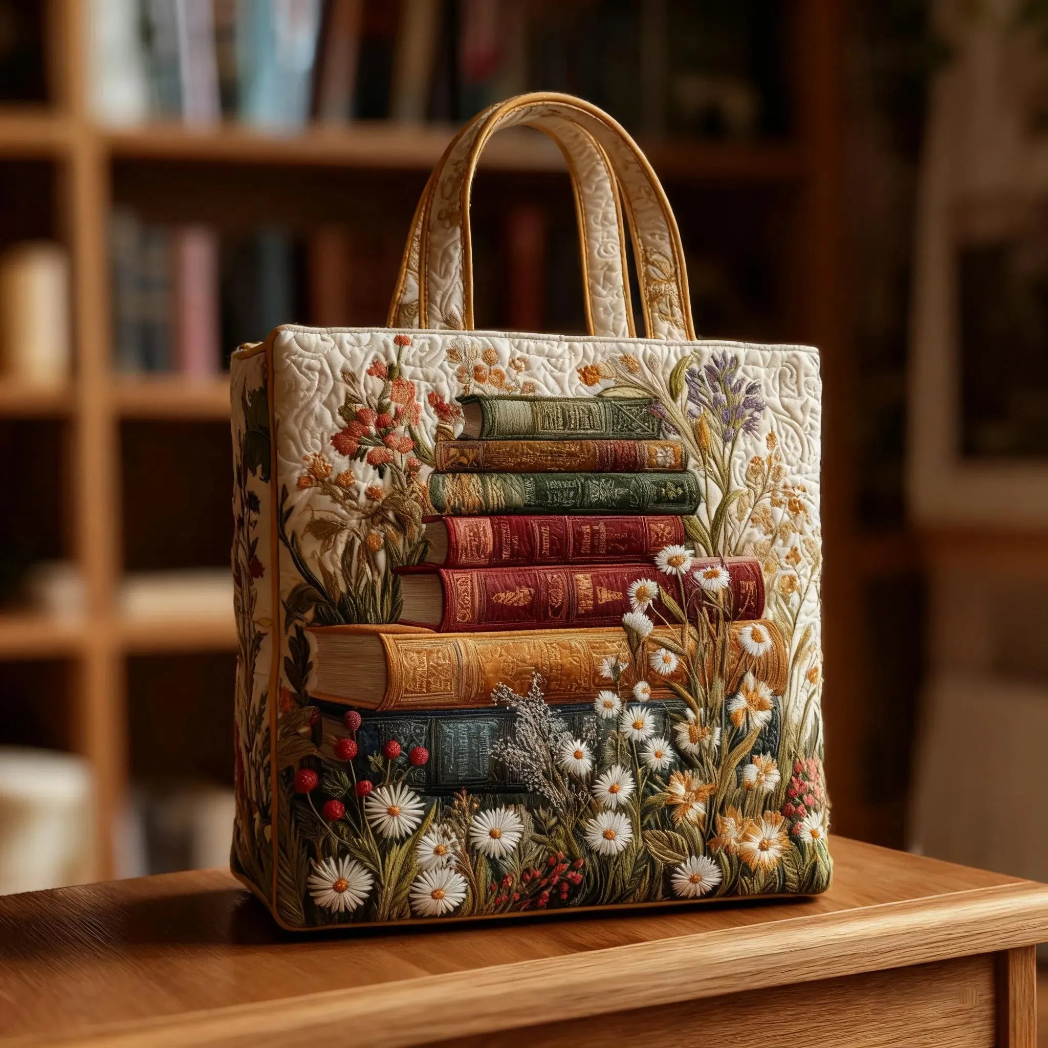 Lila - Bolsa Tote Acolchada Floral