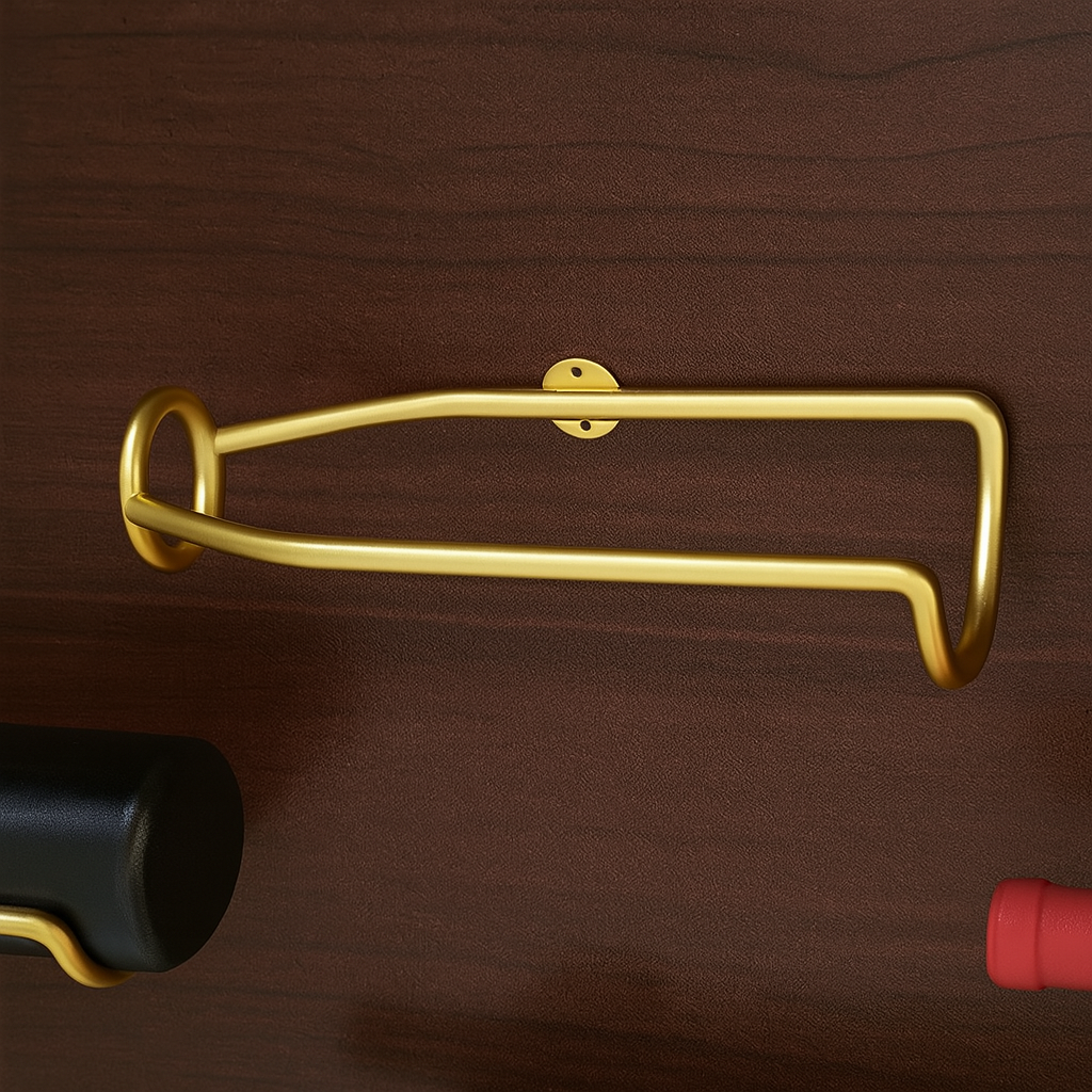 Elegante Estante de Hierro para Vino Montado en la Pared
