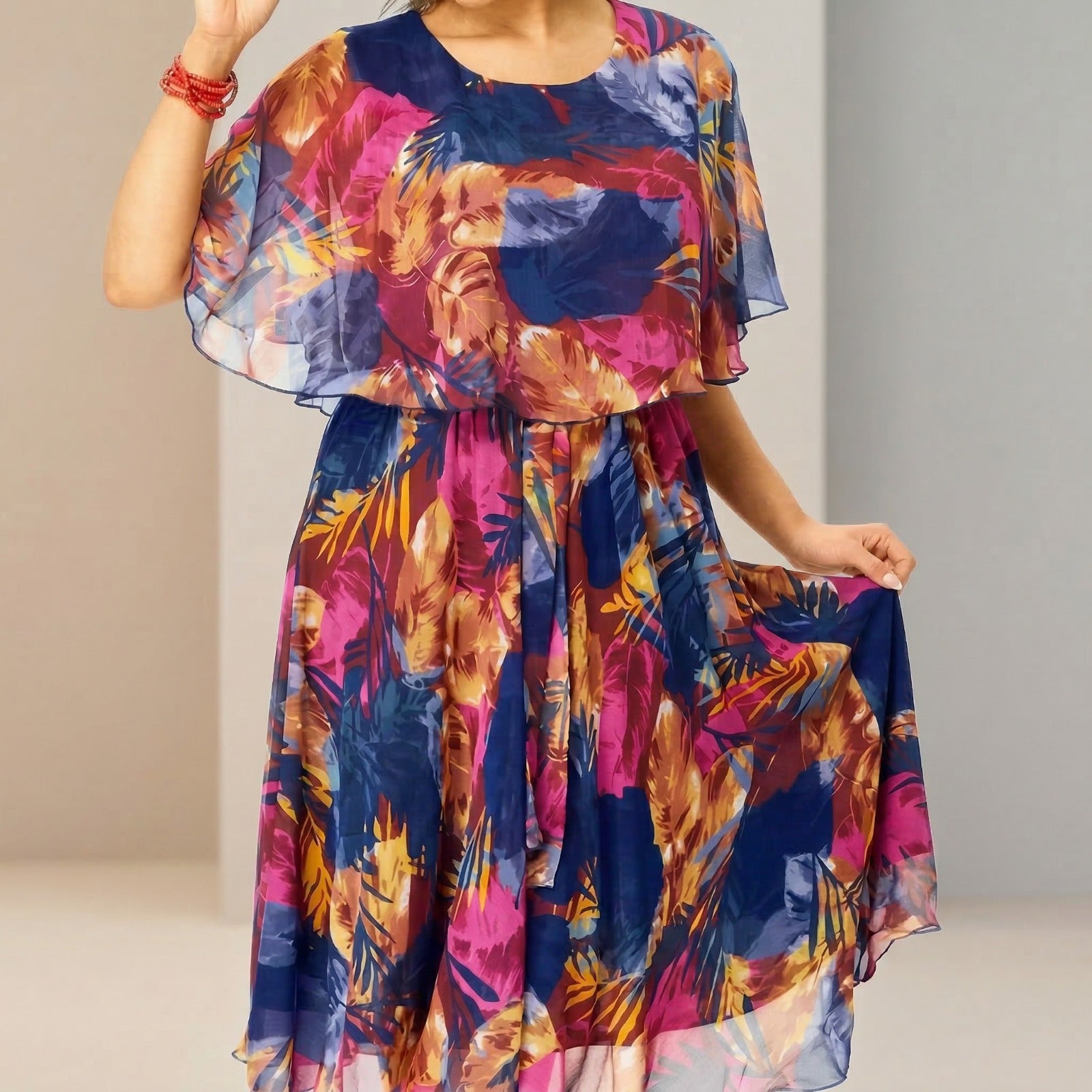 Elenora | Vestido Midi de Verano con Capas