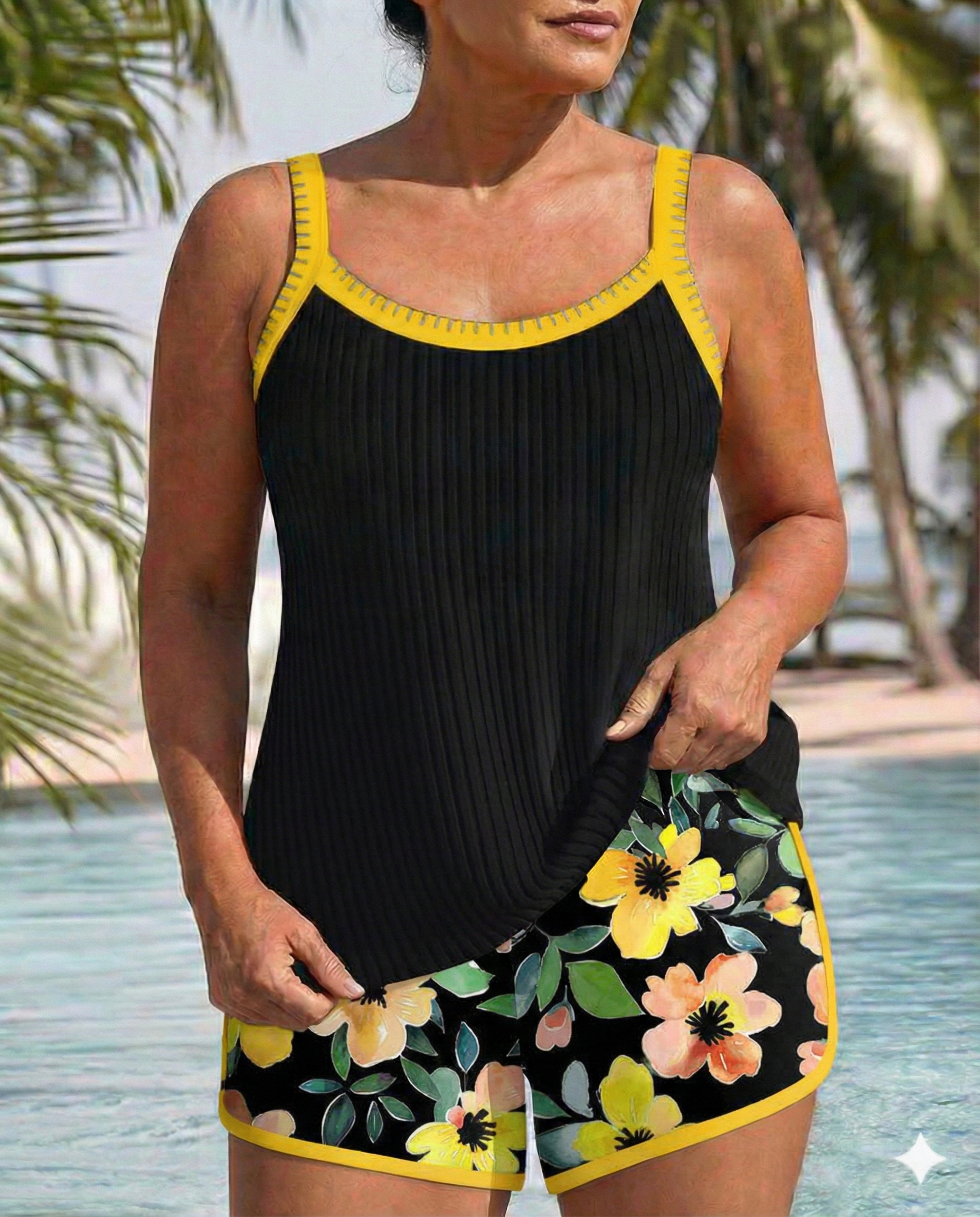 Maren | Conjunto de Tankini con Boxer Floral