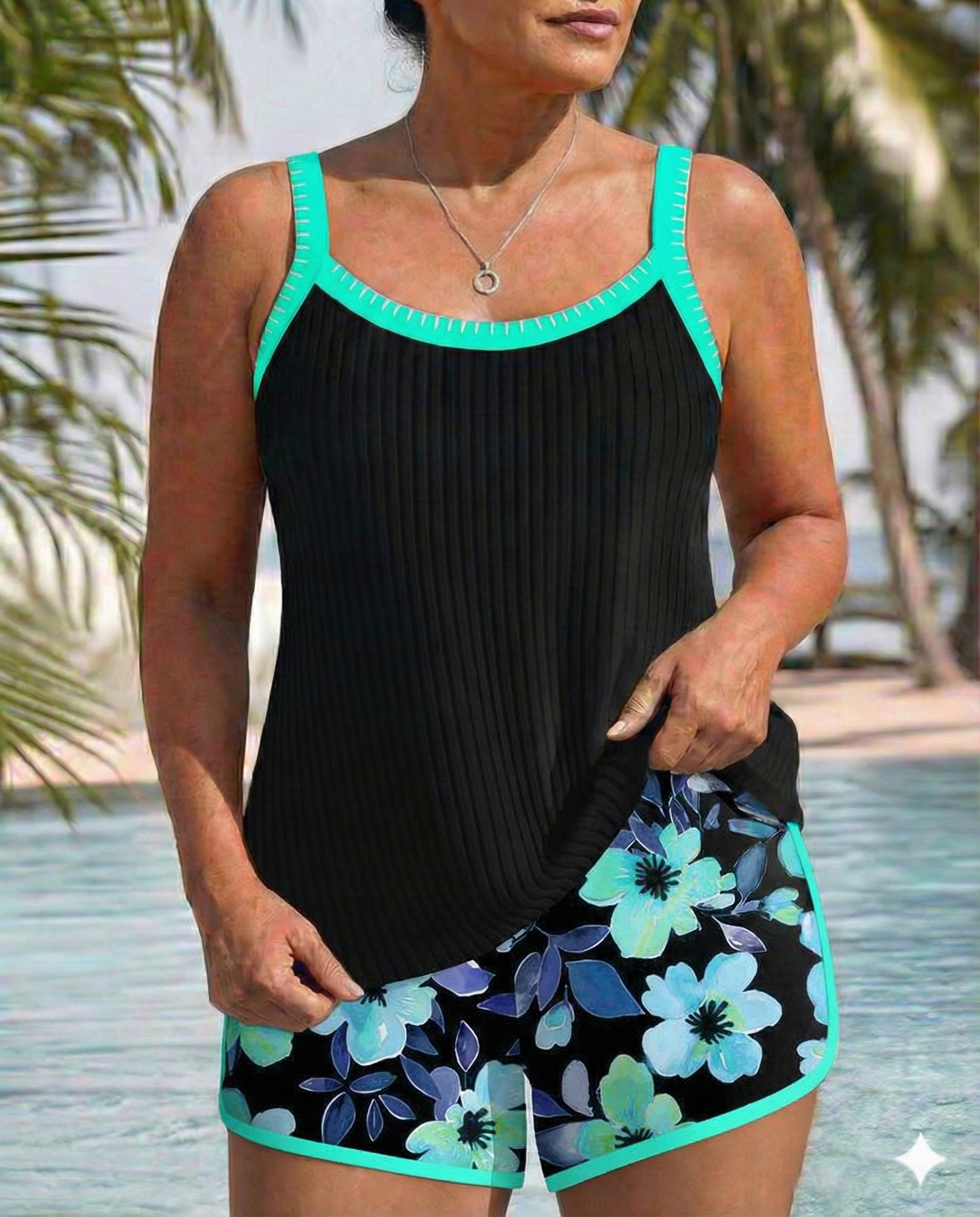 Maren | Conjunto de Tankini con Boxer Floral