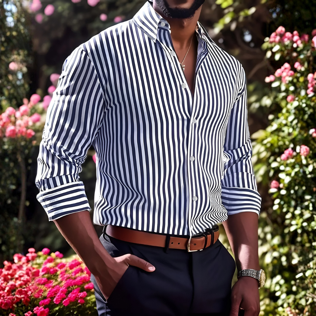 Camisa de Algodón Rayada