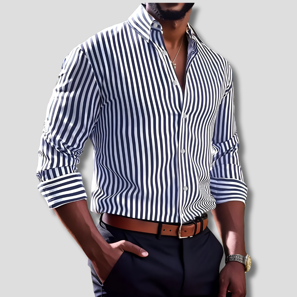 Camisa de Algodón Rayada