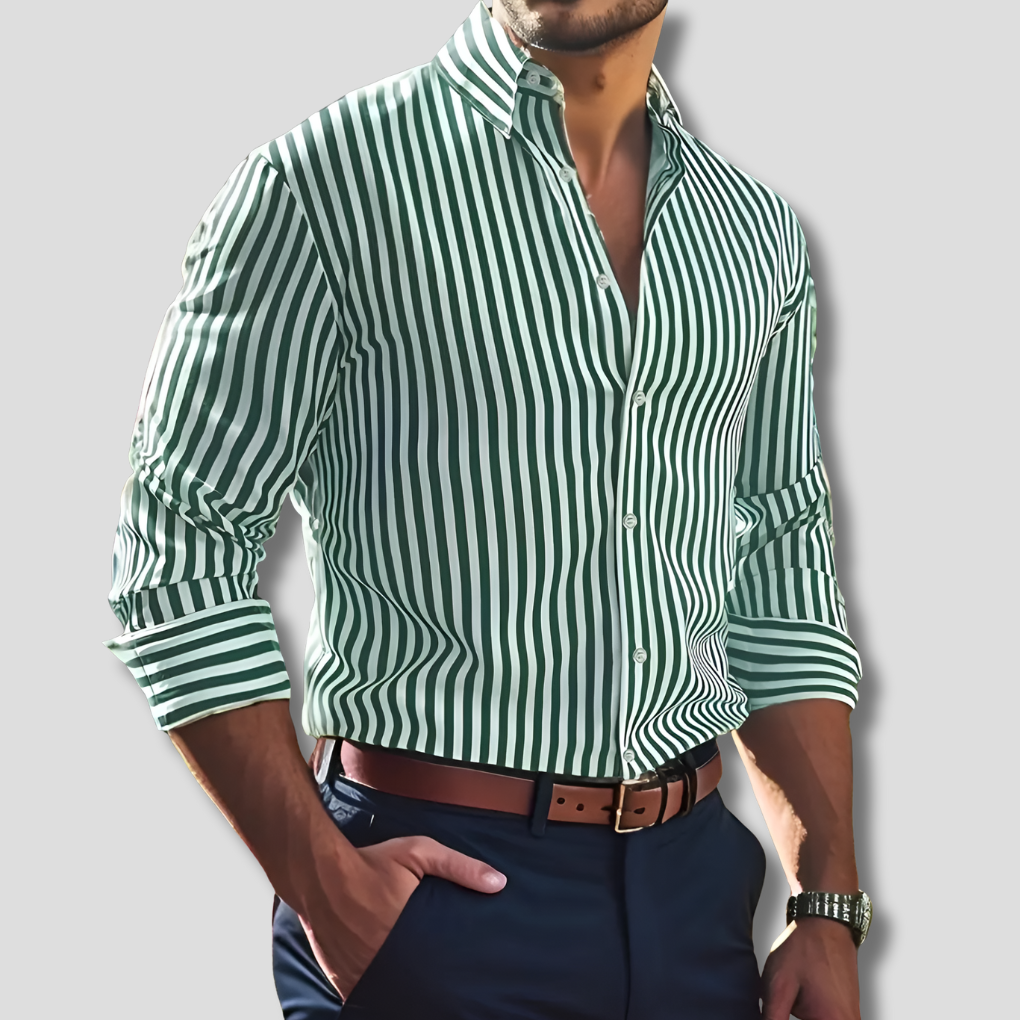 Camisa de Algodón Rayada