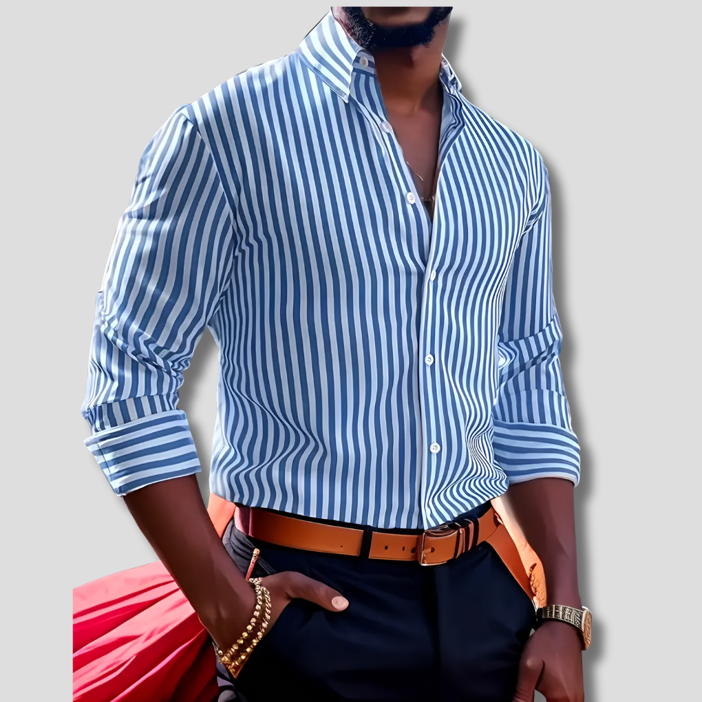Camisa de Algodón Rayada