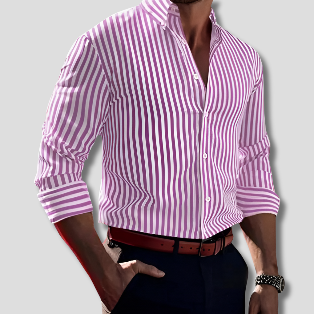 Camisa de Algodón Rayada