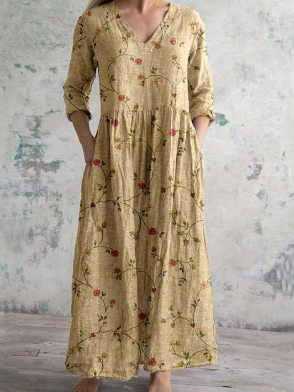 Elara | Vestido Vintage de Estampado Floral