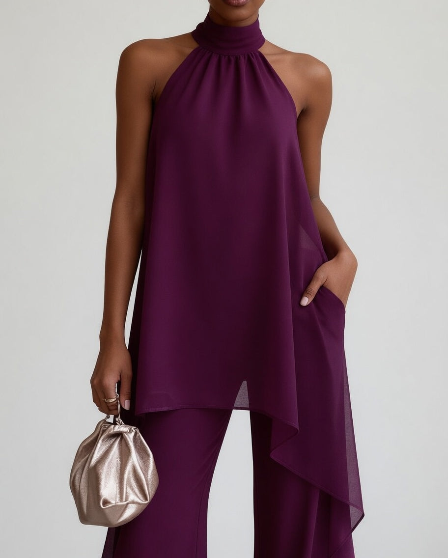 Thaïs™ — Conjunto halter fluido de sofisticación audaz