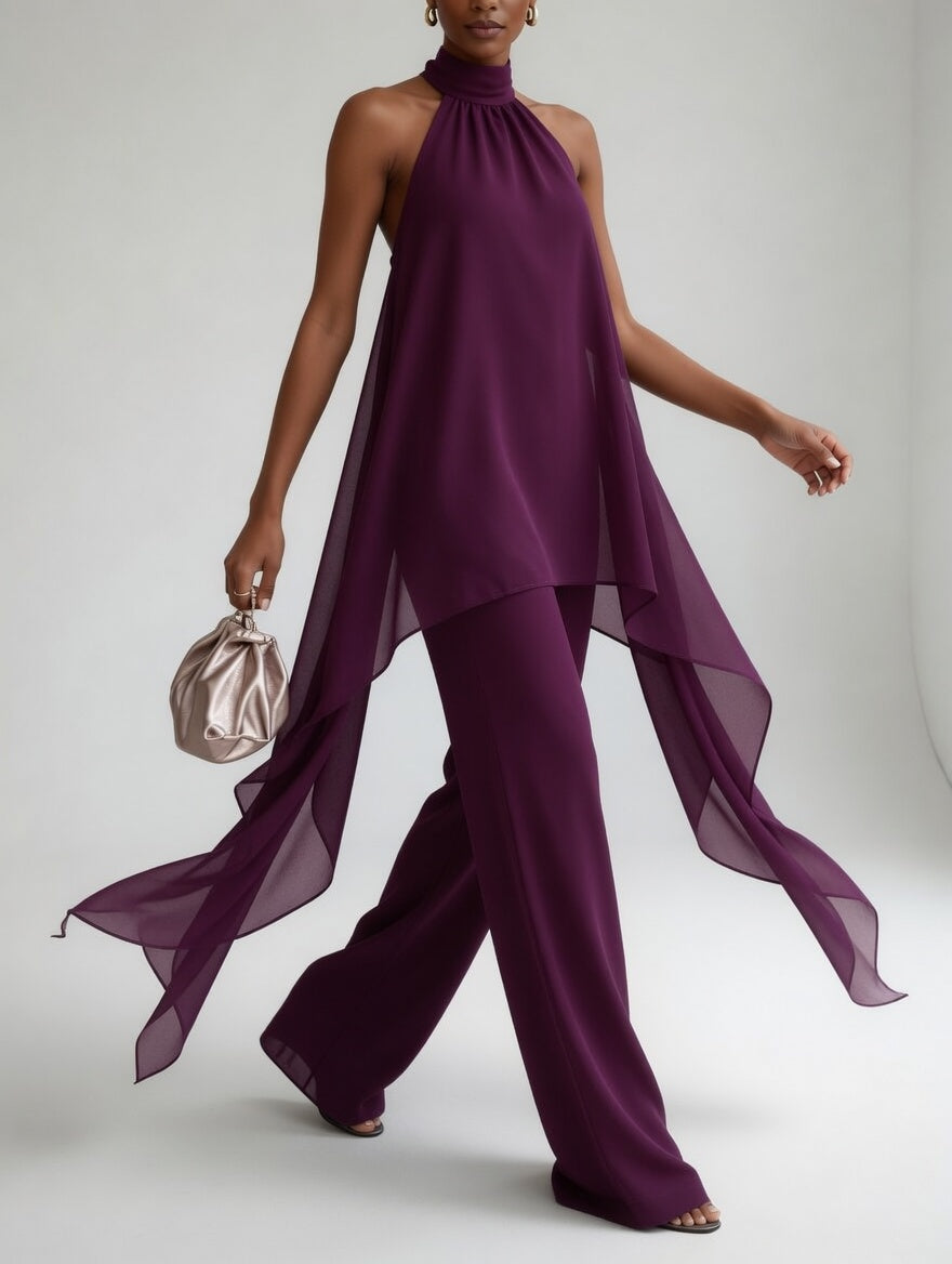 Thaïs™ — Conjunto halter fluido de sofisticación audaz