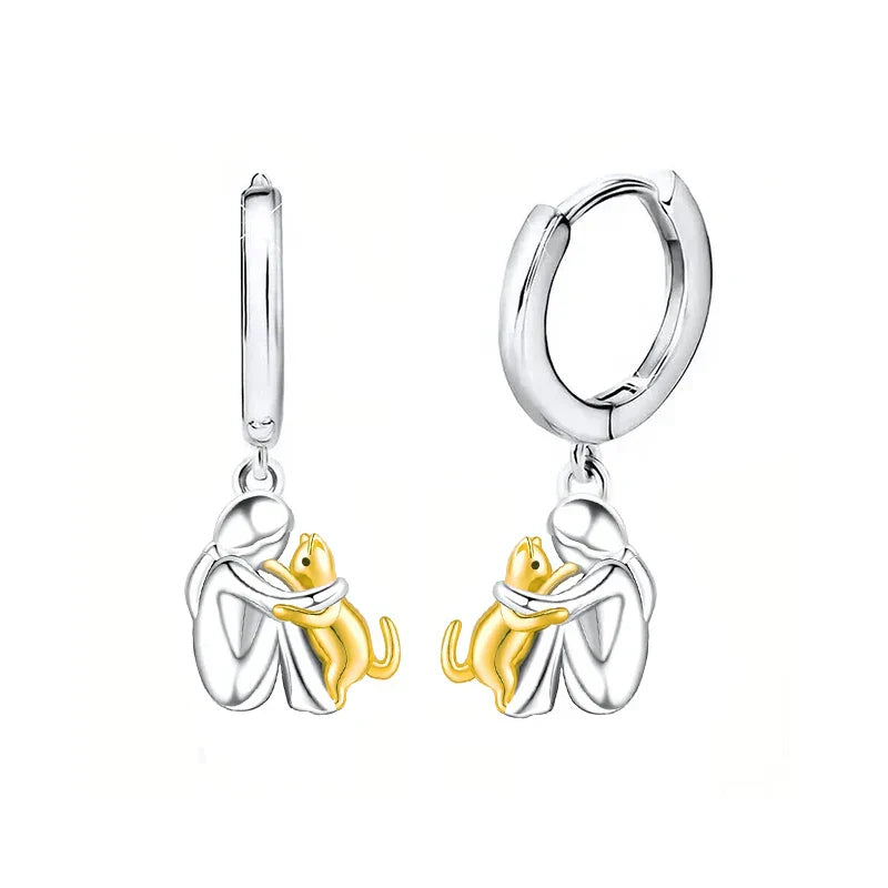 Lily™ - Pendientes Icono de Gato (Cierre Redondo)