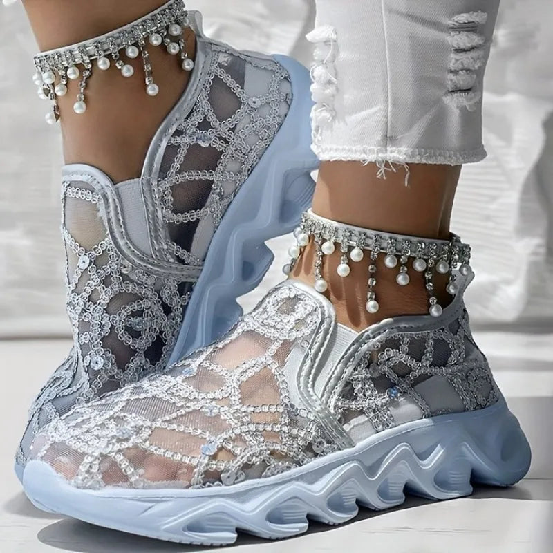 ZAPATILLAS LÉONIE™ CON ENCAJE FLORAL EDICIÓN CHIC