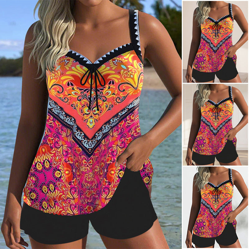 Adalyn | Conjunto de Tankini con Estampado Floral