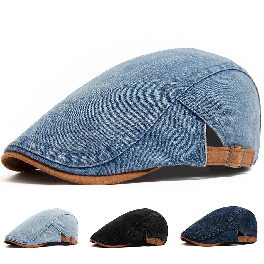 Agustin | Gorra Plana de Denim de Alta Calidad – Elegancia Clásica y Confort Diario