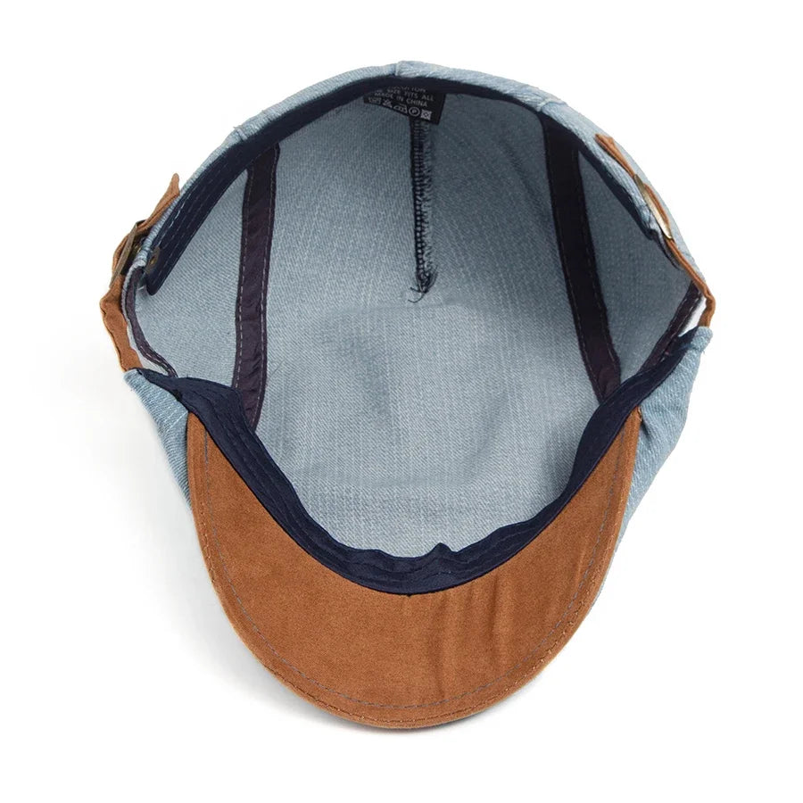 Agustin | Gorra Plana de Denim de Alta Calidad – Elegancia Clásica y Confort Diario