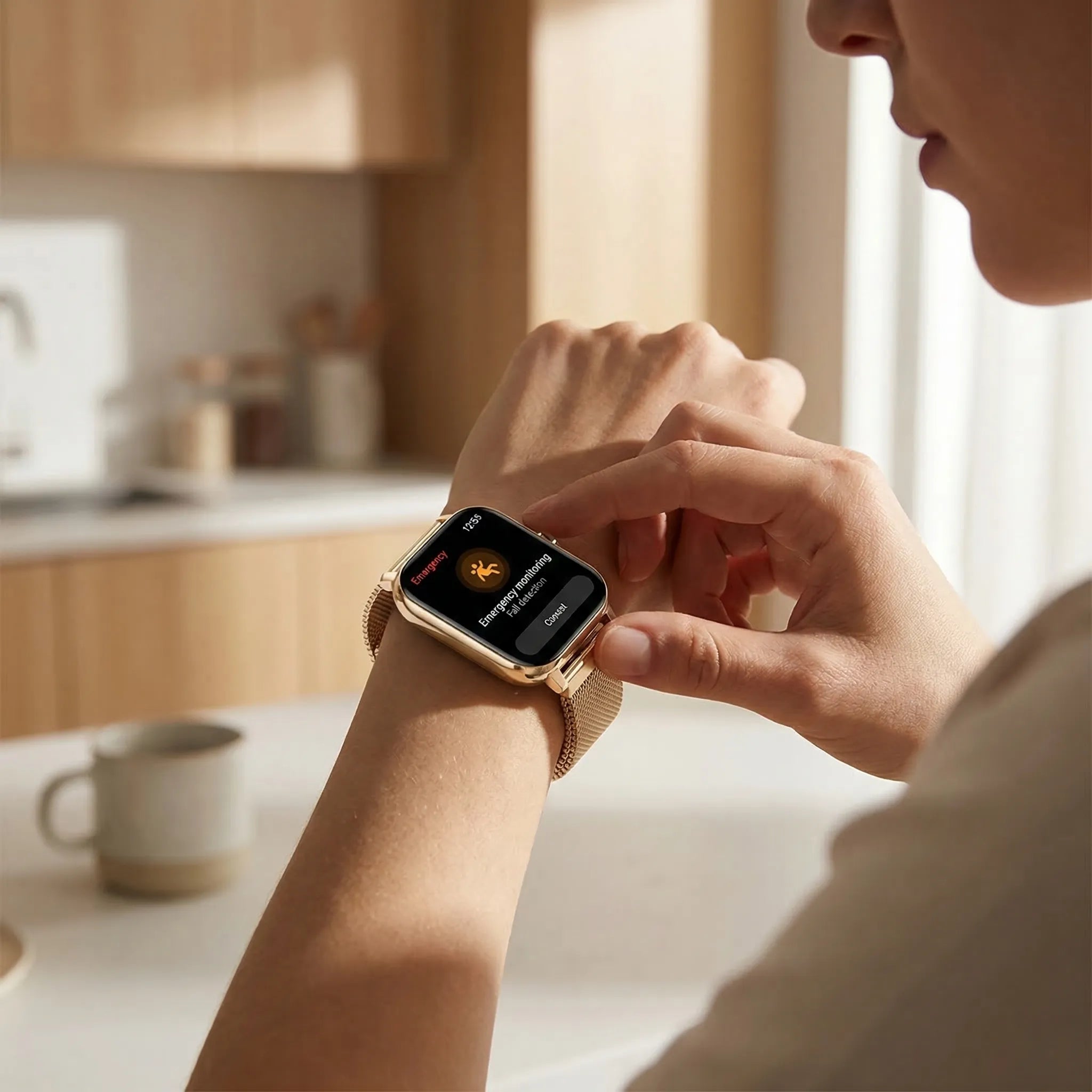 Reloj Inteligente con Llamada de Emergencia Habilitada por GPS