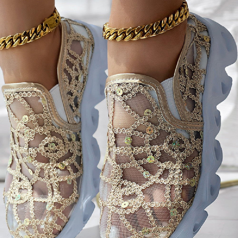ZAPATILLAS LÉONIE™ CON ENCAJE FLORAL EDICIÓN CHIC