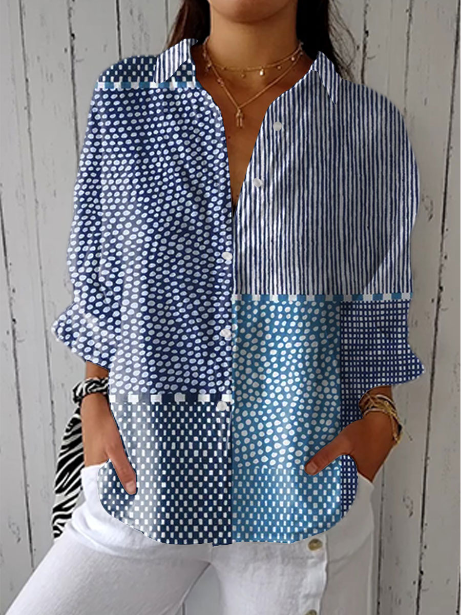 Fiora | Blusa de Parchwork Oceánico