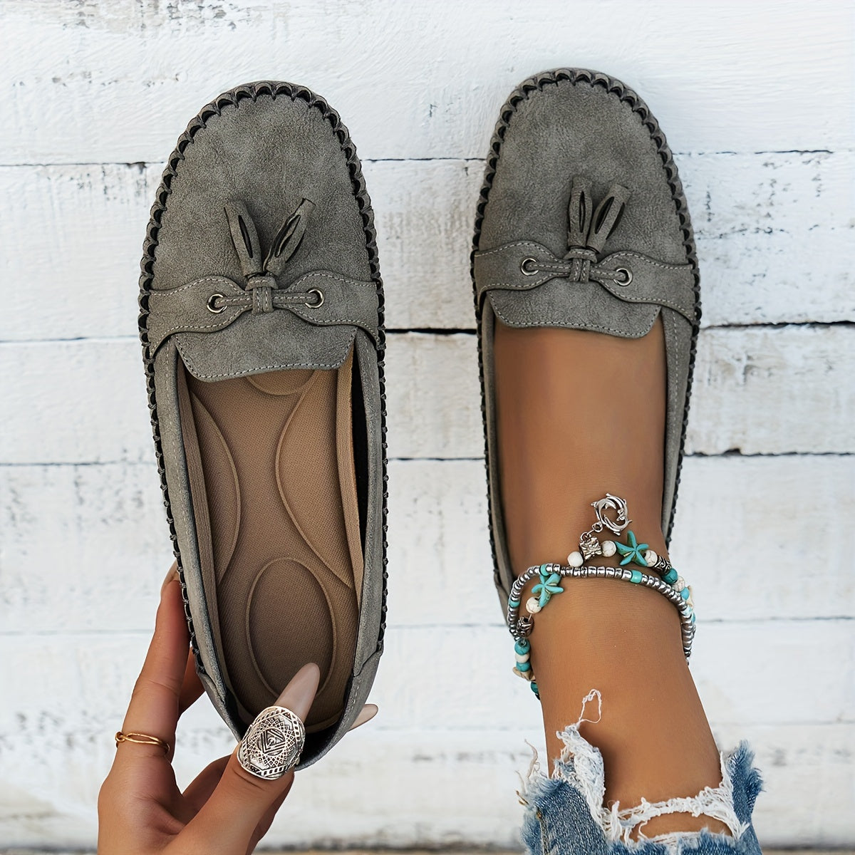 Nadine - Mocasines clásicos con detalle de borlas