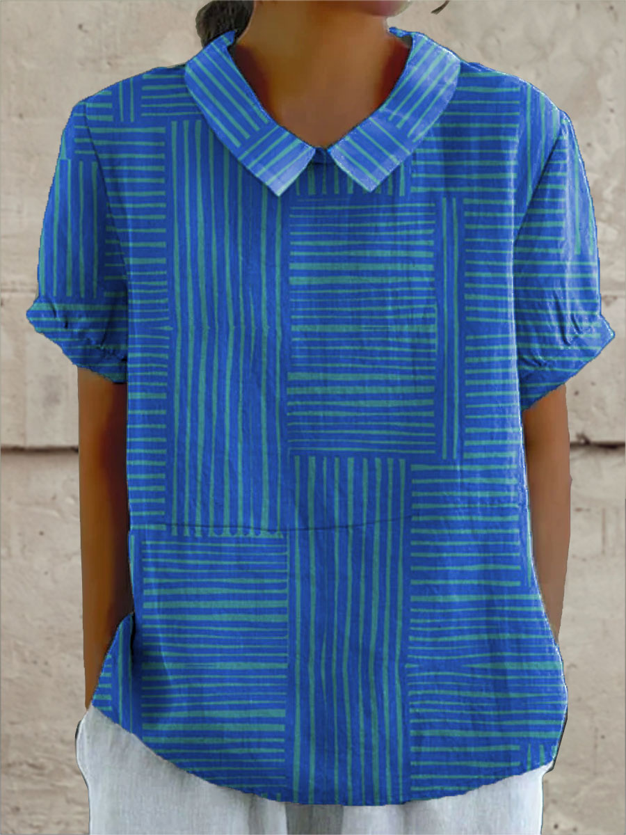 Ana | Camisa Geométrica a Rayas
