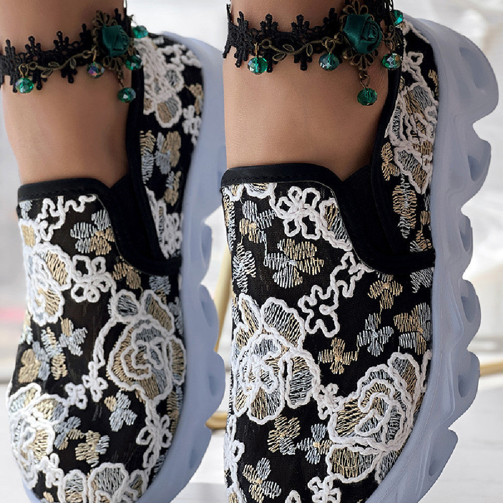 ZAPATILLAS LÉONIE™ CON ENCAJE FLORAL EDICIÓN CHIC