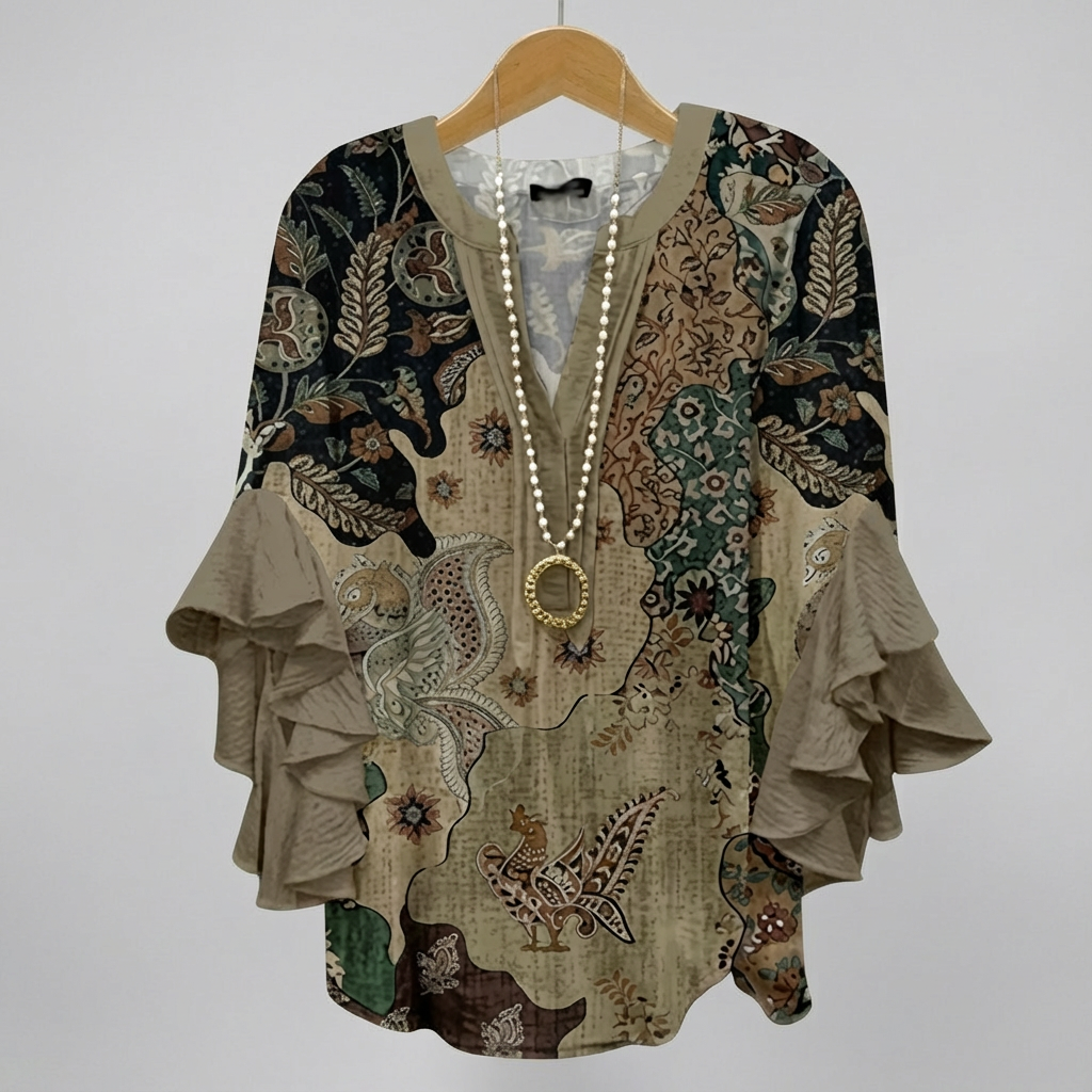 Iris – Blusa con escote en V