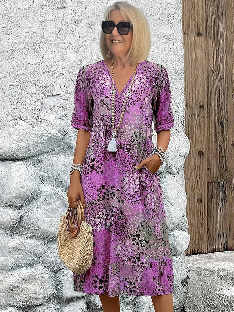 Sofia | Vestido Midi Floral Elegante con Cobertura para el Abdomen