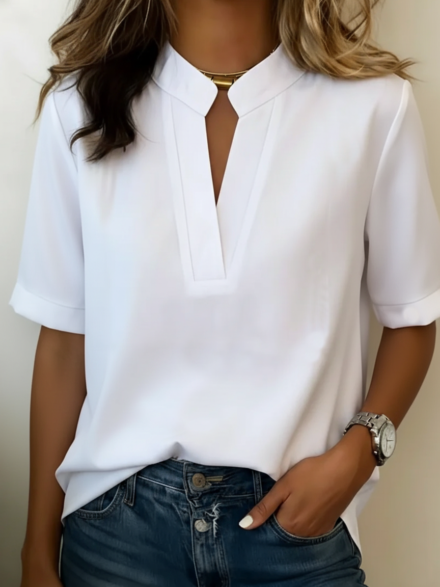 Sofía — Blusa Elegante con Cuello Refinado