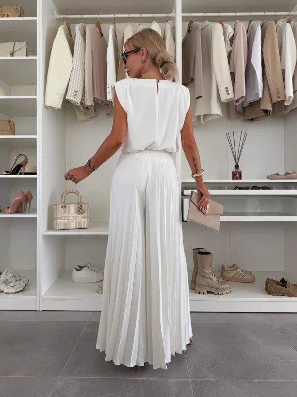 Jowita – Conjunto elegante de top + pantalones