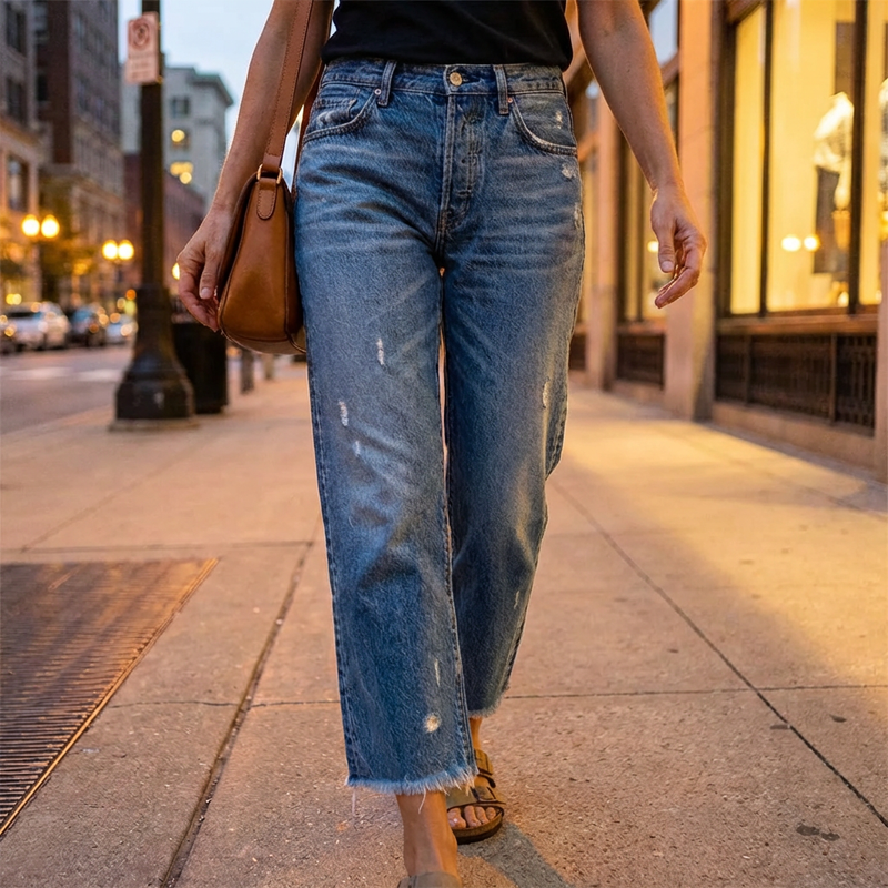 Viva | Jeans de pierna recta de corte corto
