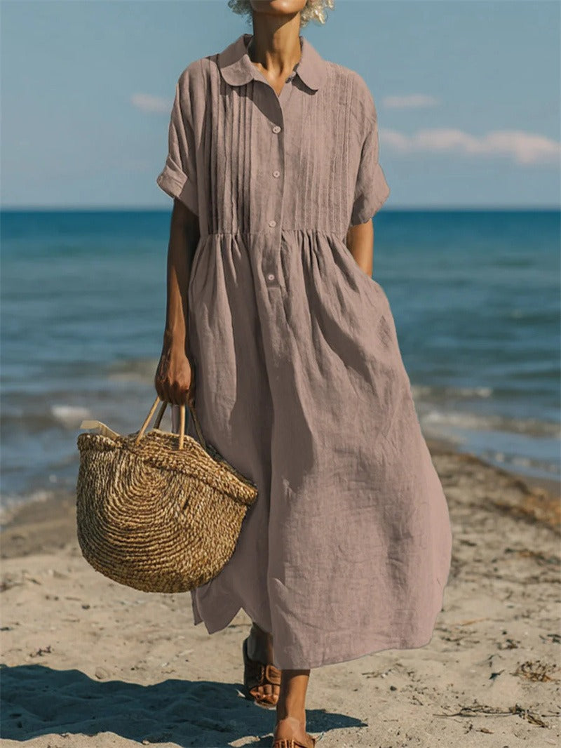 Giada | Vestido Químico Fluido de Algodón Elegante