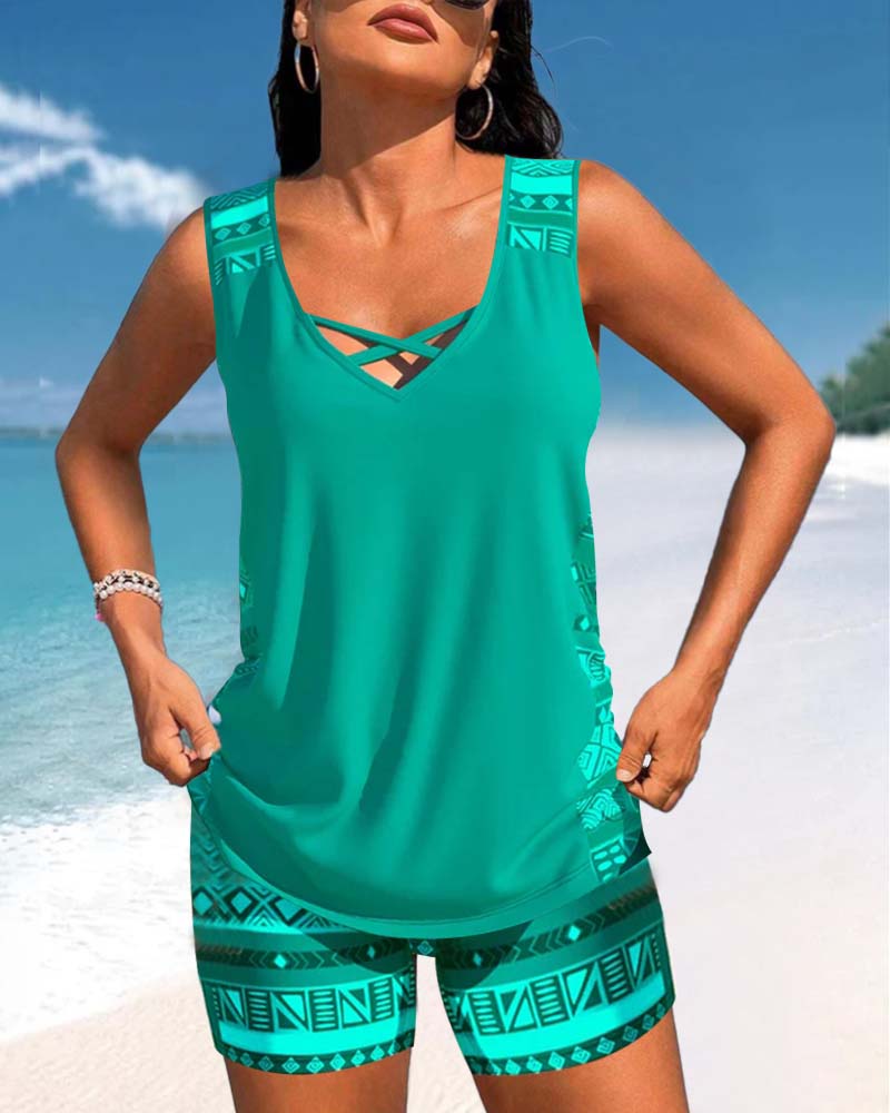 Sylvia | Tankini con Estampado Geométrico