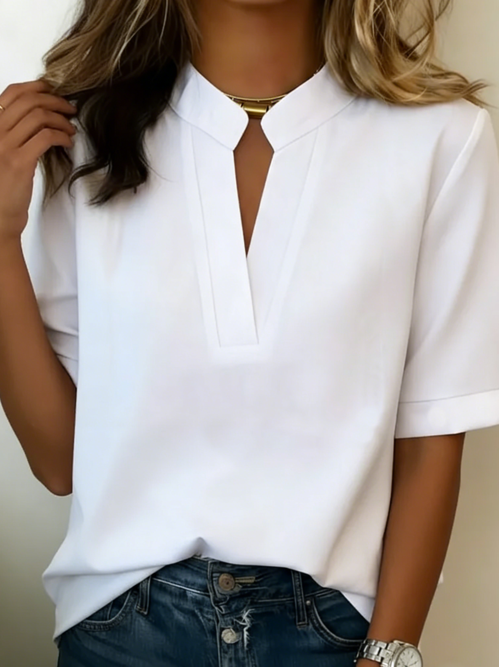 Sofía — Blusa Elegante con Cuello Refinado