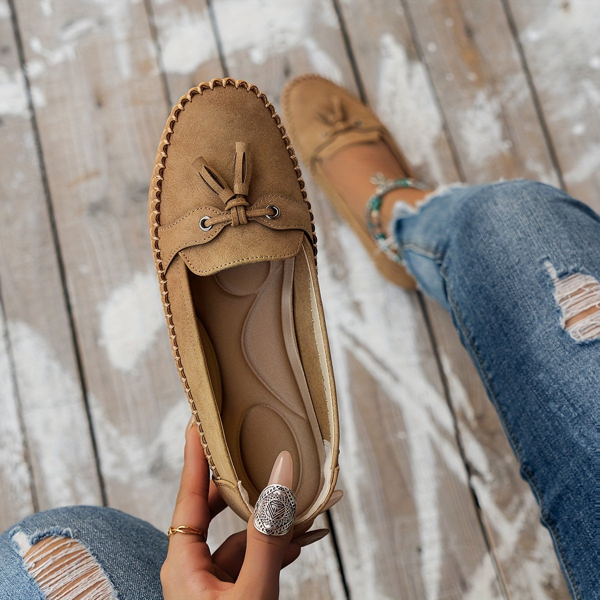 Nadine - Mocasines clásicos con detalle de borlas