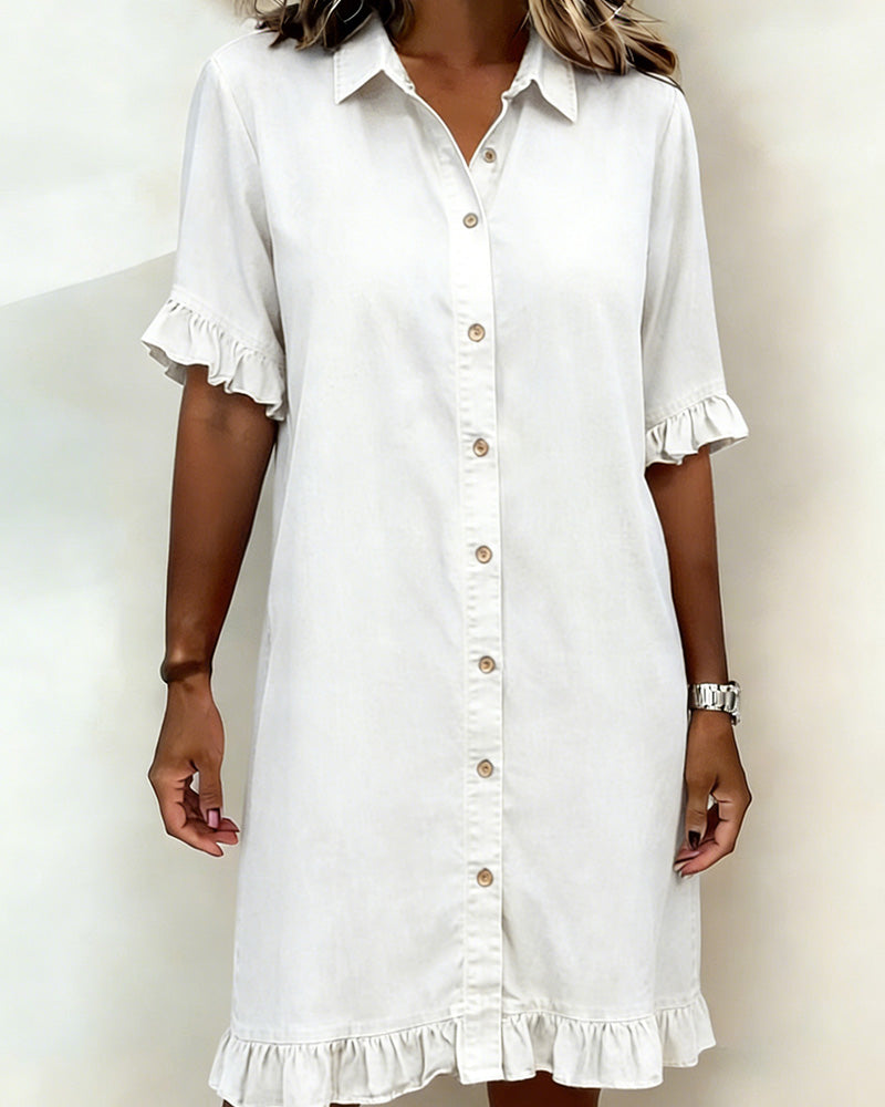 Isidora | Vestido de Denim Cómodo con Pliegues Halagadores