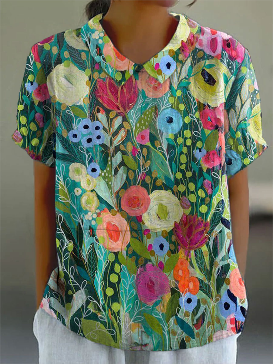 Margarita | Camisa de Acuarela Floral