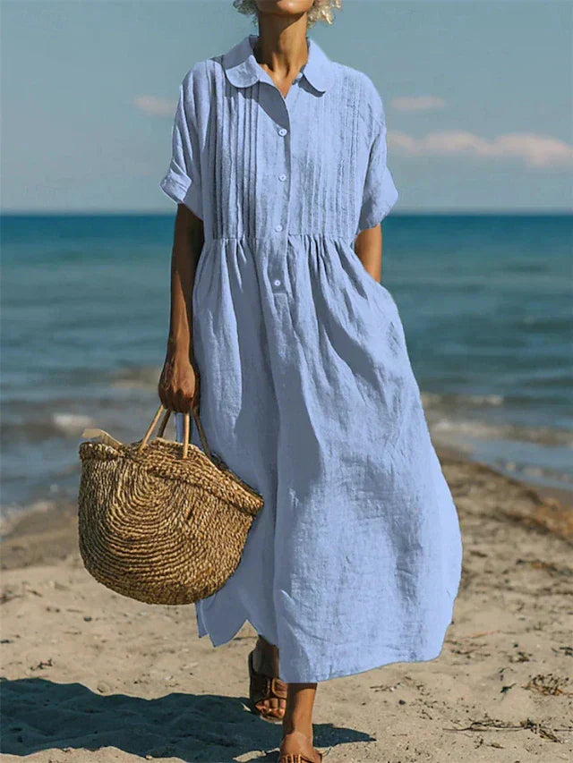 Giada | Vestido Químico Fluido de Algodón Elegante