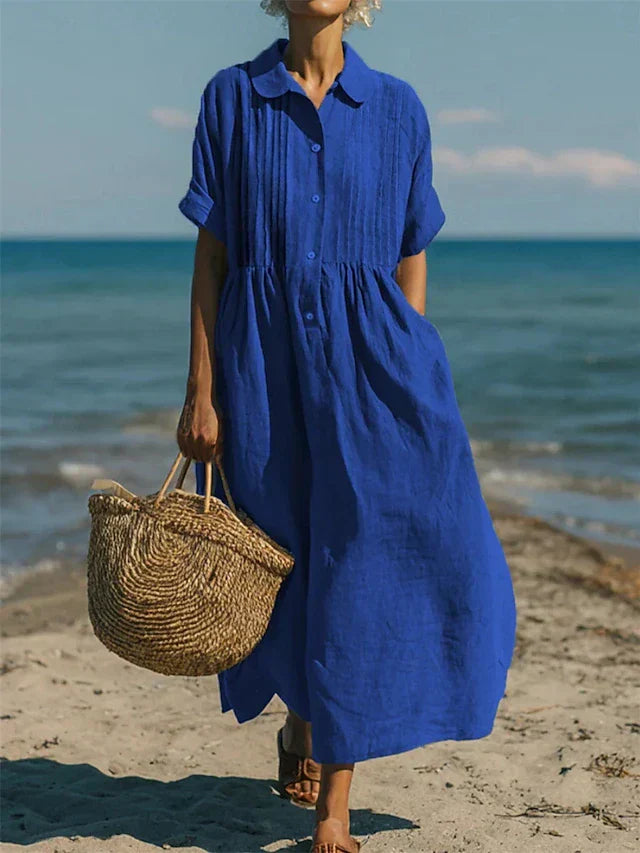 Giada | Vestido Químico Fluido de Algodón Elegante