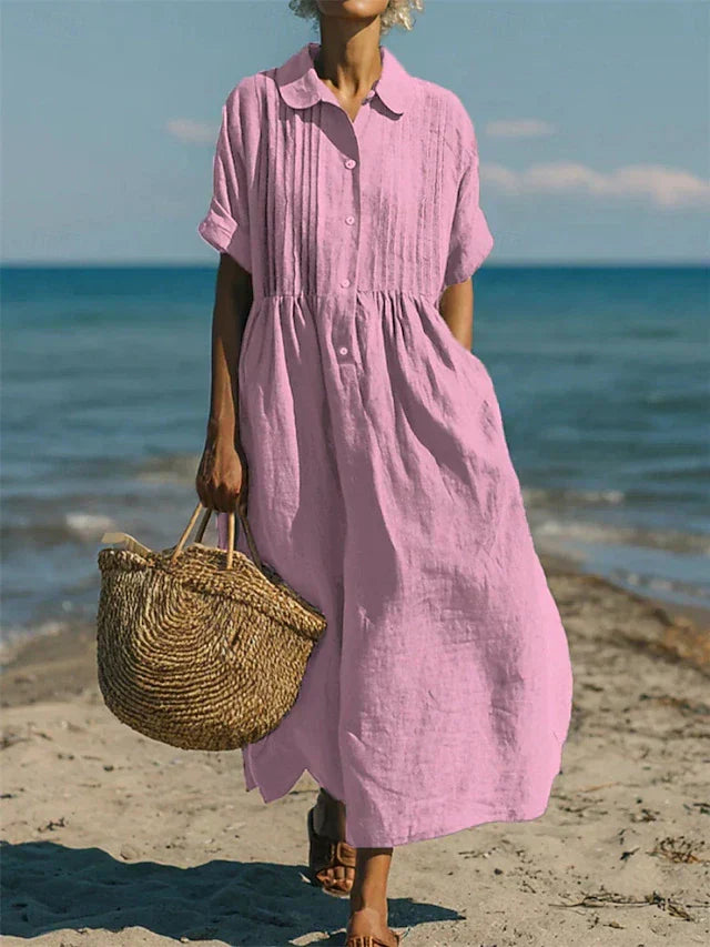 Giada | Vestido Químico Fluido de Algodón Elegante