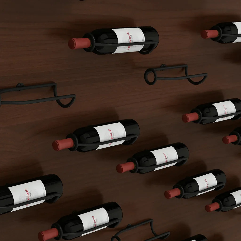 Elegante Estante de Hierro para Vino Montado en la Pared
