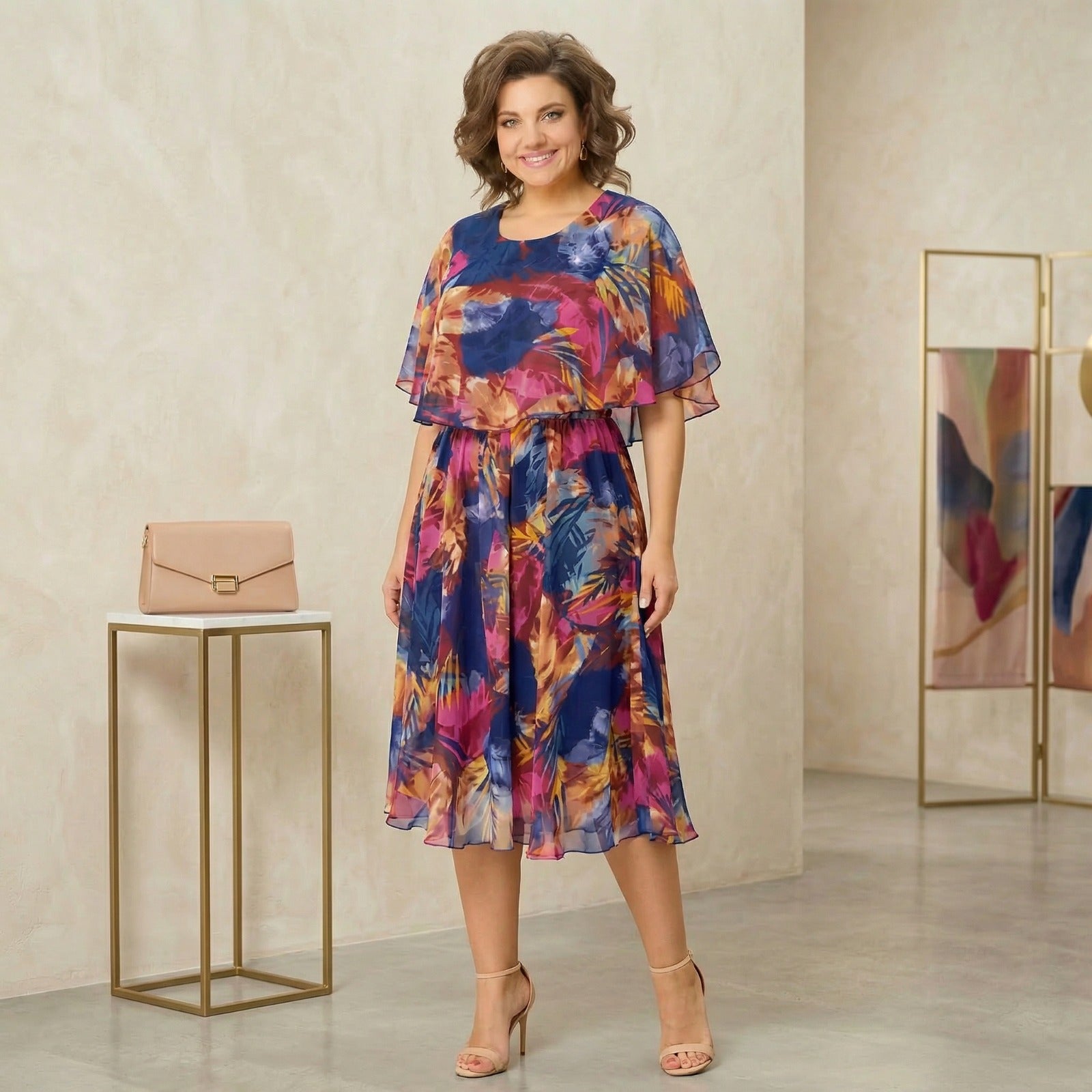Elenora | Vestido Midi de Verano con Capas